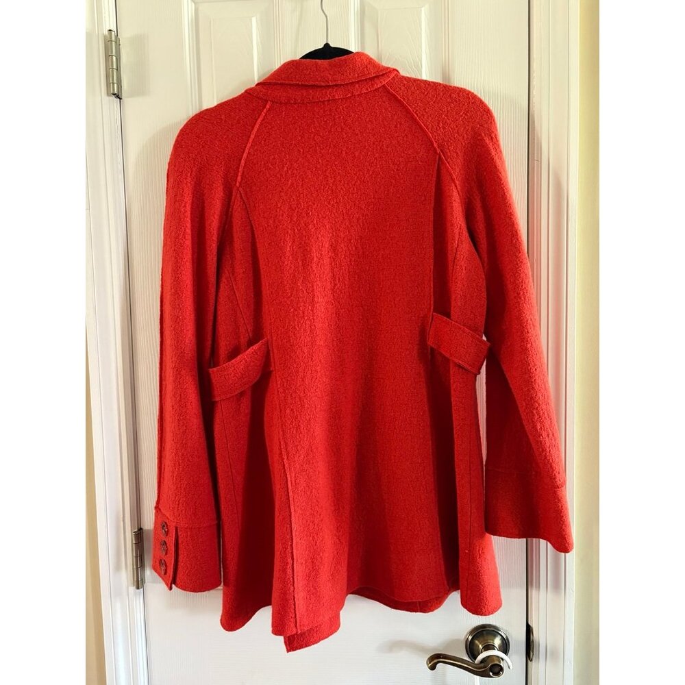 Ivy Jane Wool Blend Peacoat Jacket Sweater Large Burnt Orange - Picture 2 of 3